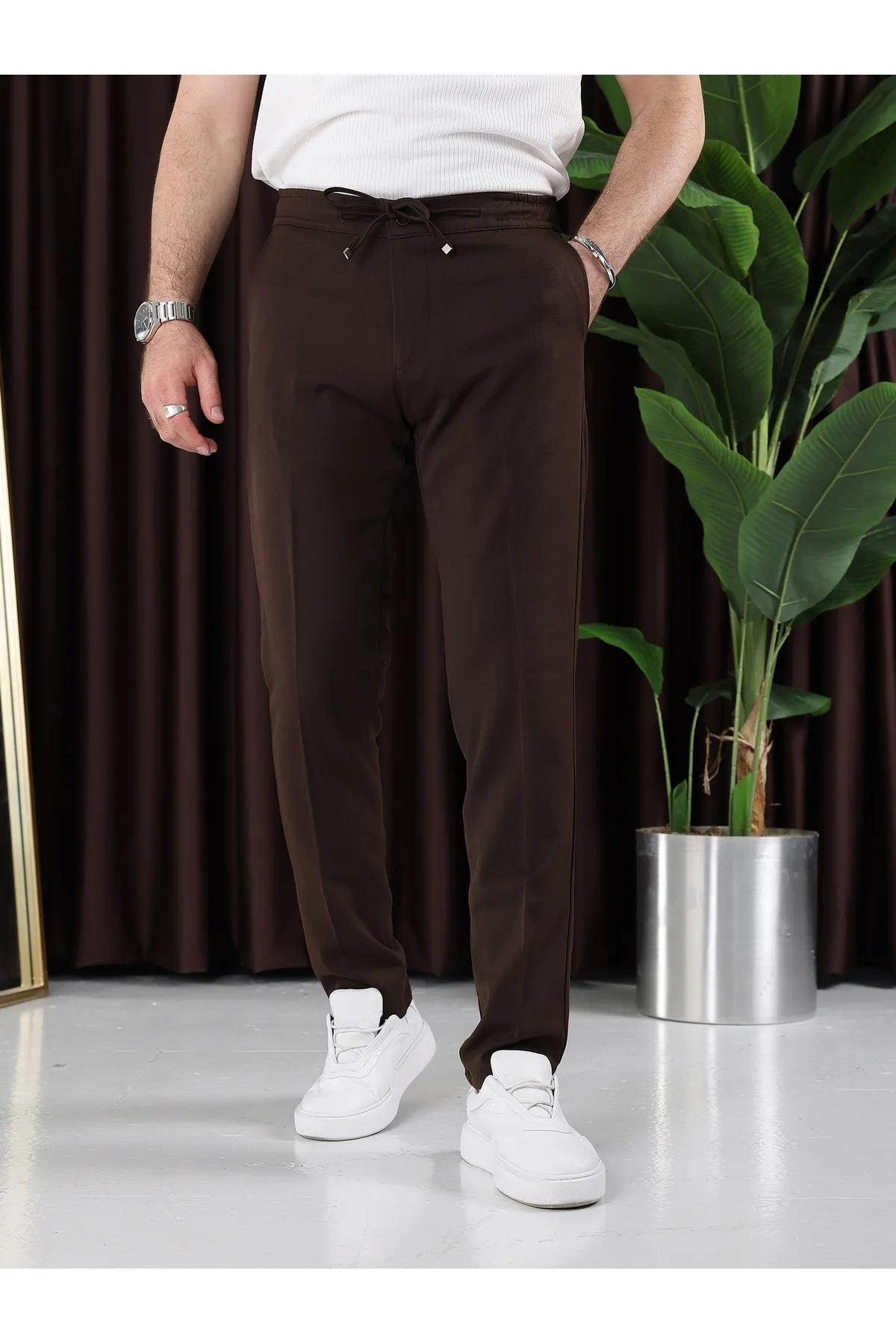 15728 Dewberry Slim Fit Jogger Mens Trousers-COFFEE