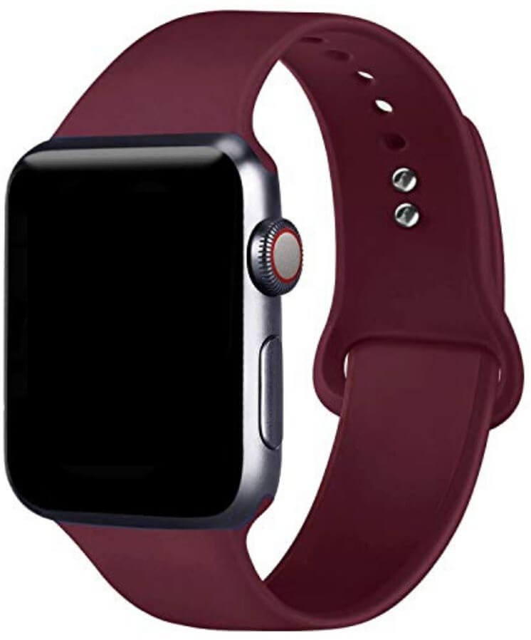 4wrist Silikonový řemínek pro Apple Watch - Vínová 42/44/45/49 mm - S/M