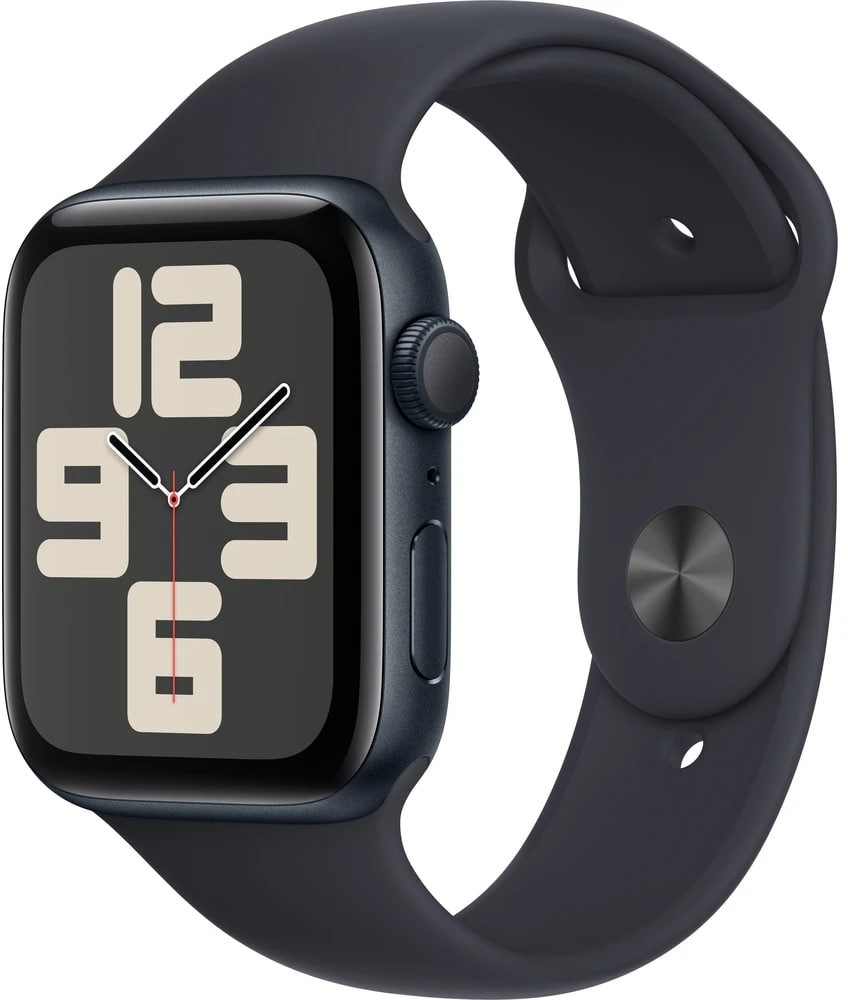 Apple Apple Watch SE (2023) Cellular 44mm sportovní silikonový řemínek temně inkoustový M/L