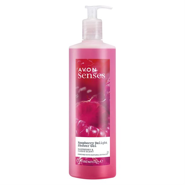 Avon Sprchový gel s vůní maliny a rybízového likéru (Shower Gel) 720 ml