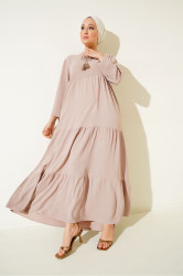 Bigdart 1627 Collar Laced Dress - C. Beige