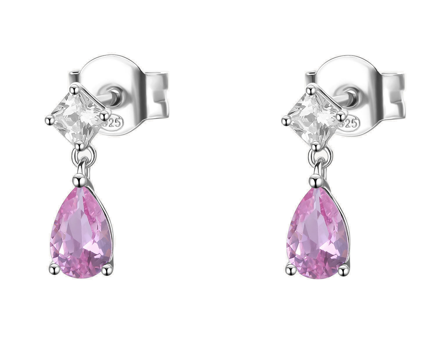 Brosway Stříbrné visací náušnice s kubickou Vibrant Pink zirkonií FVP115