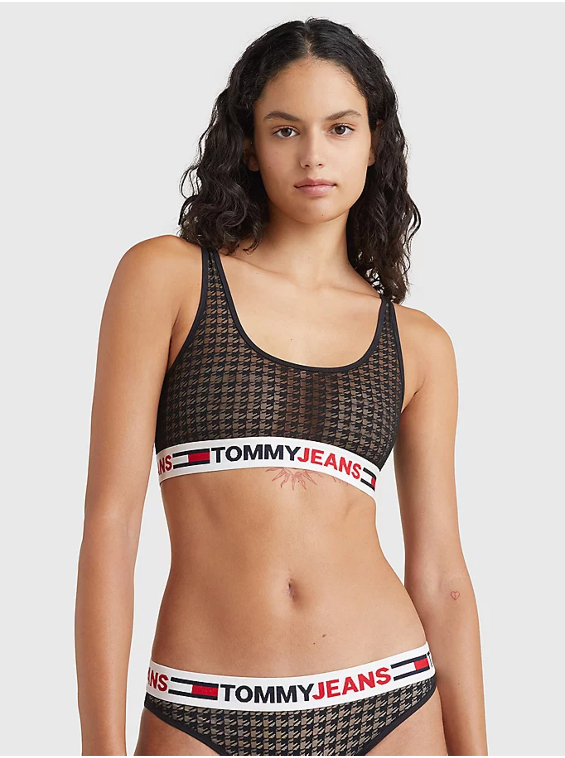 Černá vzorovaná podprsenka Tommy Jeans - Dámské