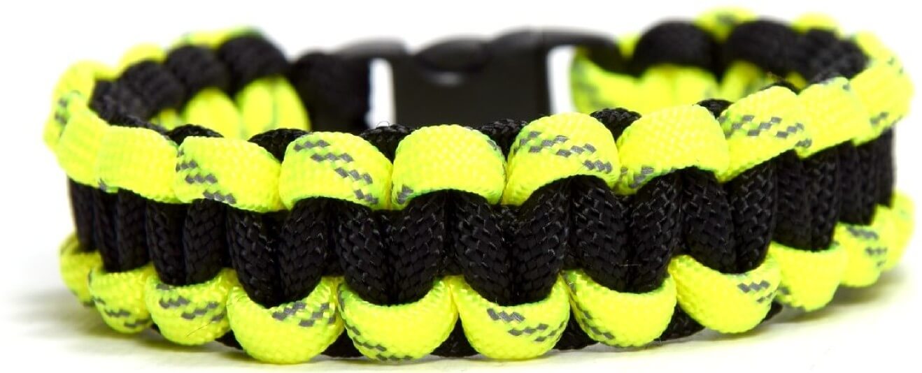 Cordell Paracord náramek Solomon Černá s reflexní žlutou XL ( 20 - 21 cm )