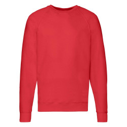 Czerwona bluza męska Lightweight Raglan Sweat Fruit of the Loom