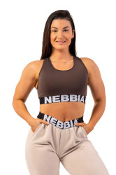 Dámská podprsenka Nebbia  Medium Impact Cross Back Sports Bra 410 brown S