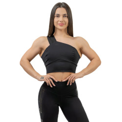 Dámská sportovní podprsenka s vysokou podporou Nebbia INTENSE Asymmetric 841  Black  S