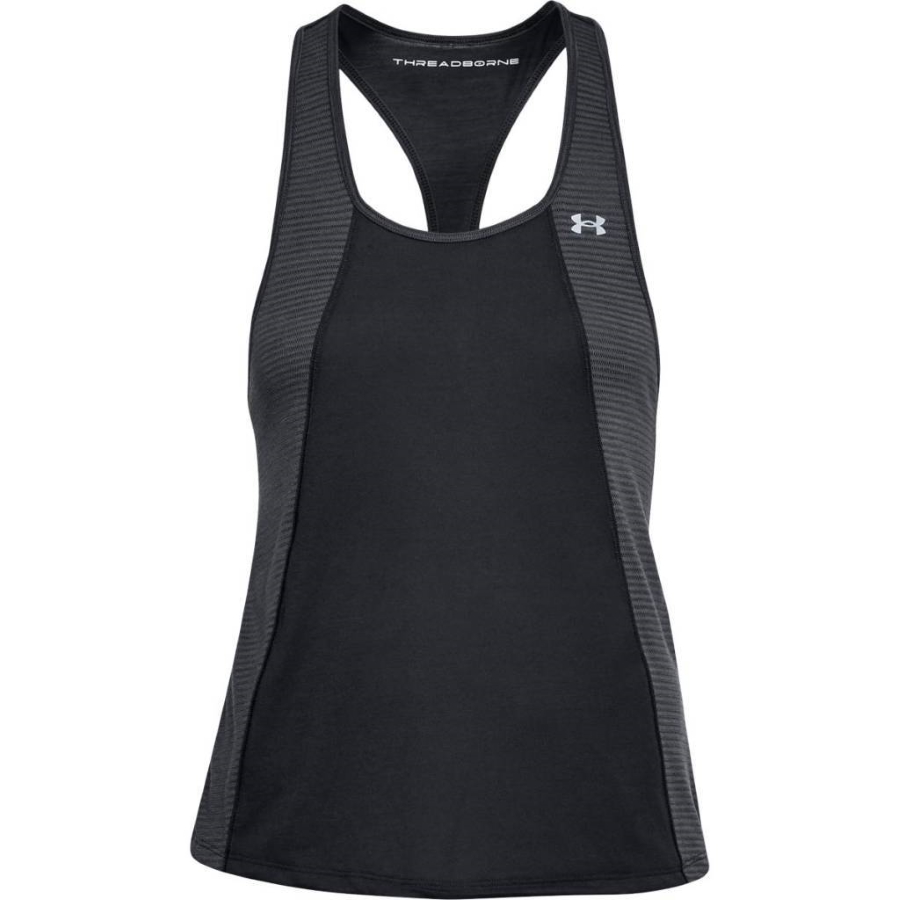 Dámské tílko Under Armour Threadborne Fashion Tank  Black/Black/Metallic Silver  M