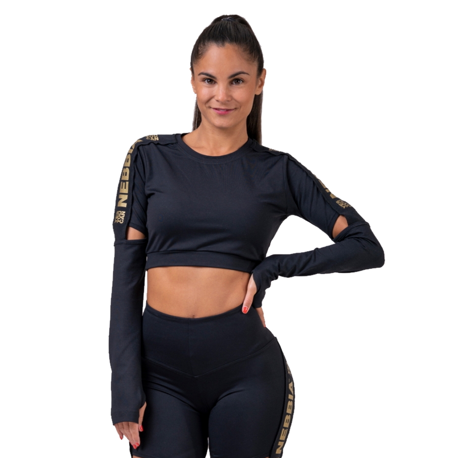 Dámský crop top Nebbia Honey Bunny 821  Black  XS