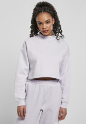 Dámský ostříhaný oversized potit High Neck Crew soft lilac