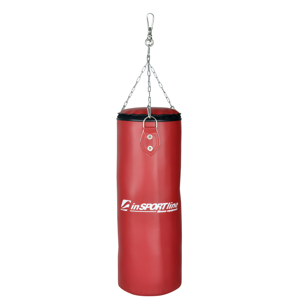 Dětský boxovací pytel inSPORTline 26x65cm / 15kg  červená