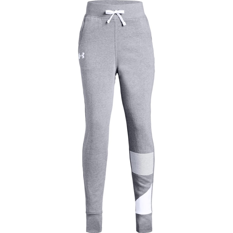 Dívčí tepláky Under Armour Rival Jogger  Steel Light Heather/White  YS