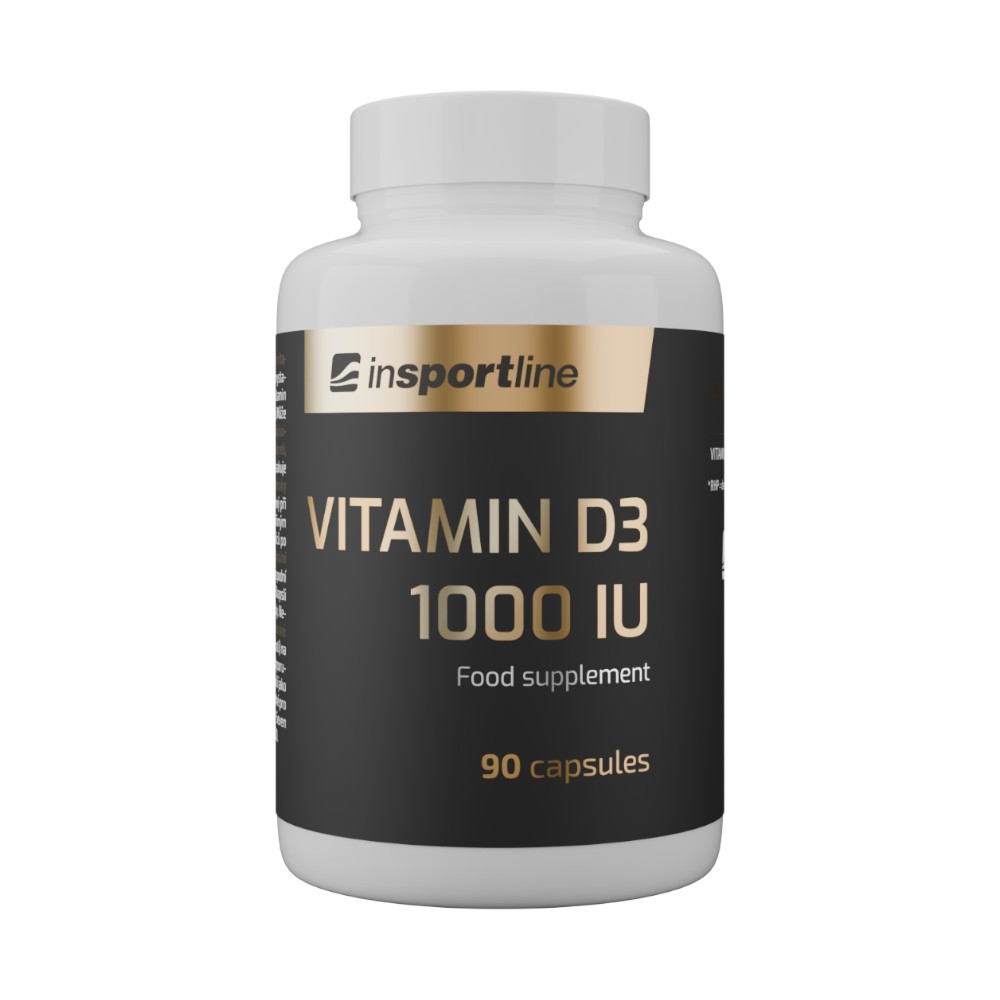 Doplněk stravy inSPORTline Vitamin D3 1000 IU, 90 kapslí