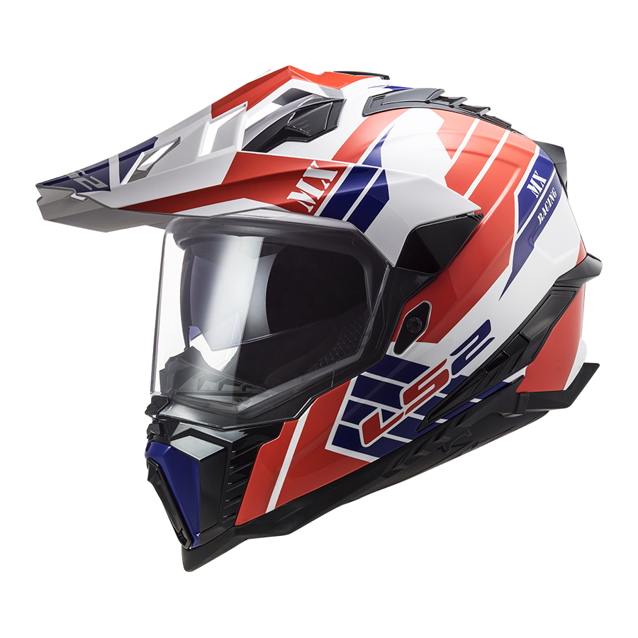 Enduro helma LS2 MX701 Explorer Atlantis  Glossy Red White Blue  M (57-58)