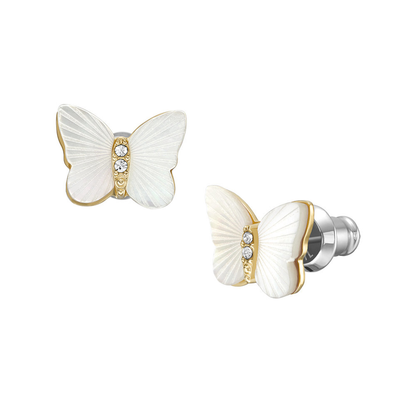 Fossil Krásné bicolor náušnice pecky Radiant Wings JF04422710