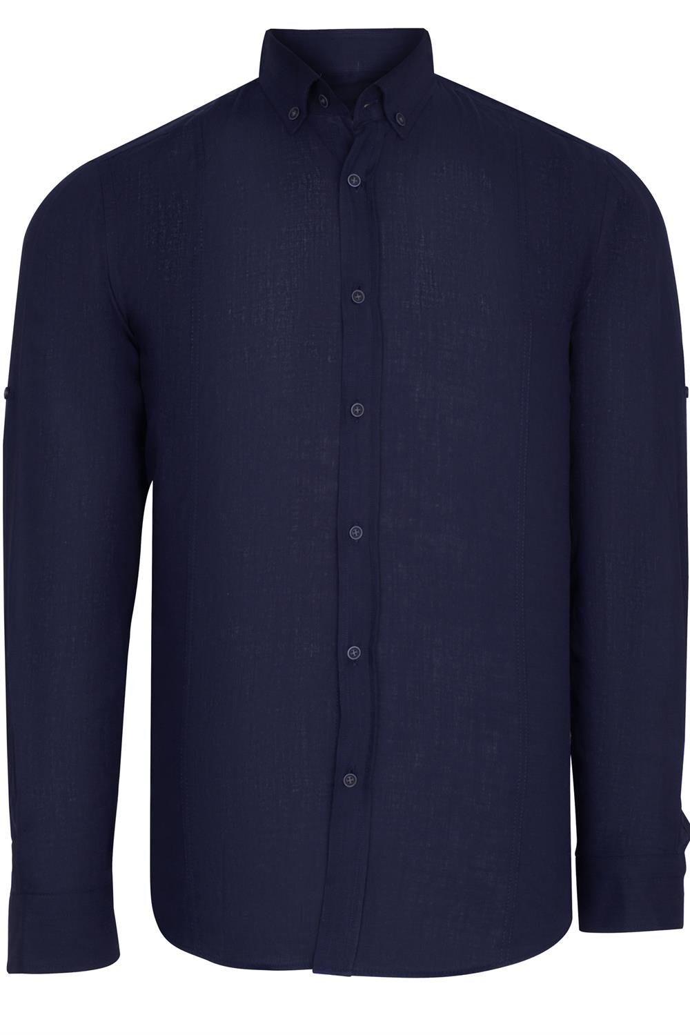 G721 DEWBERRY MENS SHIRT-PLAIN NAVY BLUE