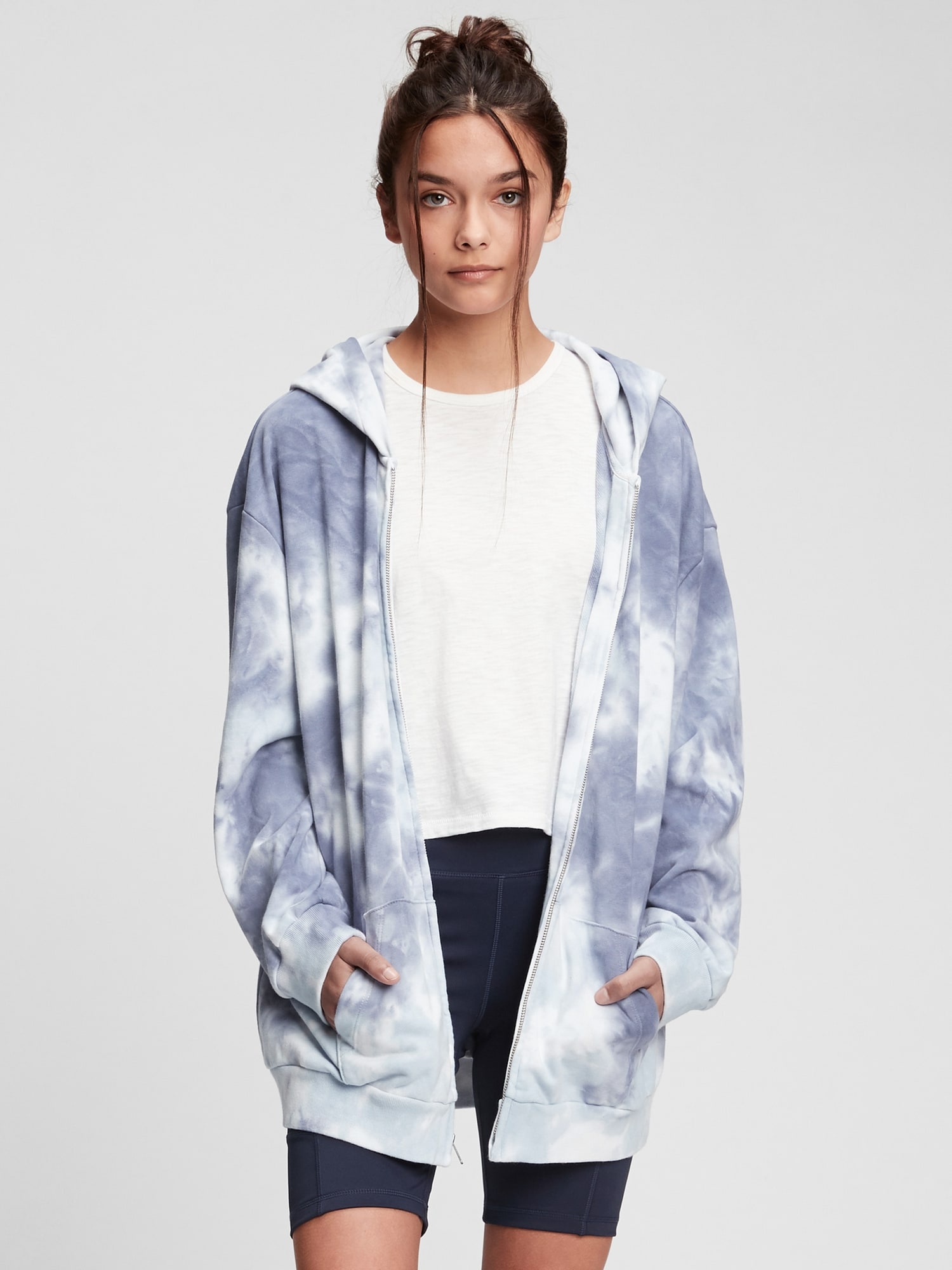 GAP Dětská mikina oversized tunic hoodie - Holky