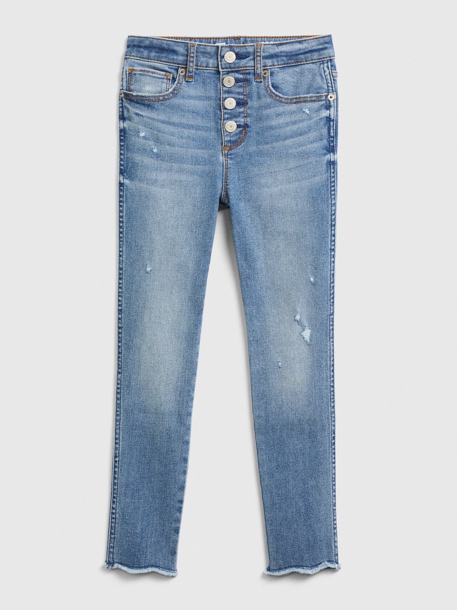 GAP Dětské džíny jeggings high rise distressed ankle with max stretch - Holky