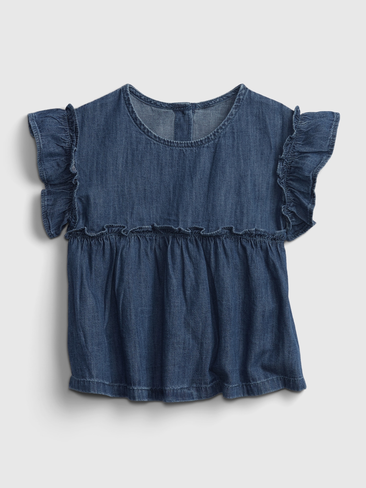 GAP Dětský top med ruffle denim - Holky