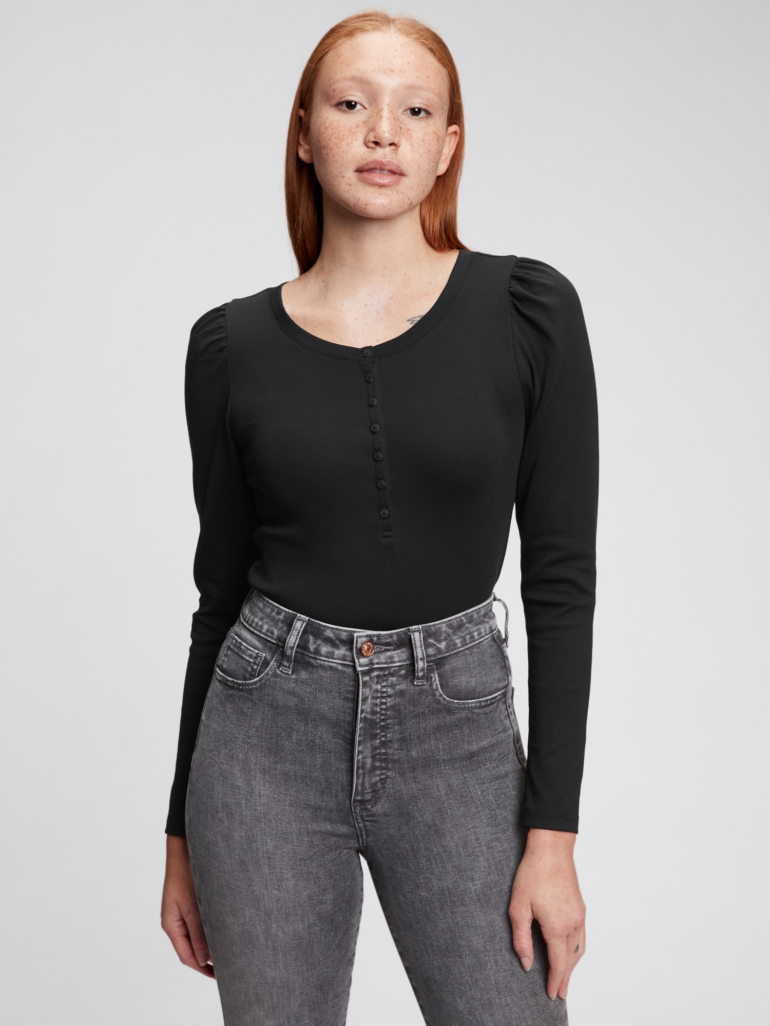 GAP Tričko modern henley long - Dámské