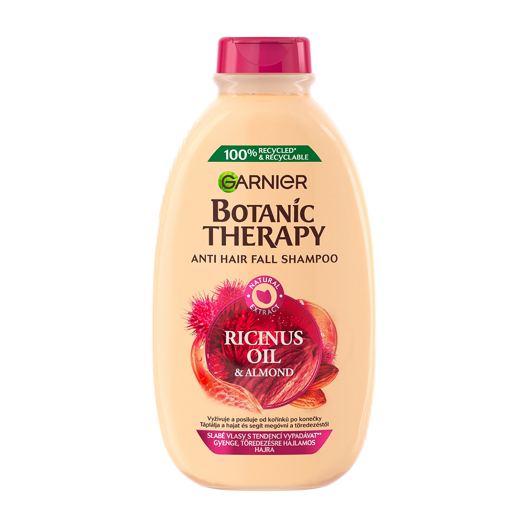 Garnier Posilující šampon s ricinovým a mandlovým olejem pro slabé a lámající se vlasy Botanic Therapy (Fortifying Shampoo) 400 ml