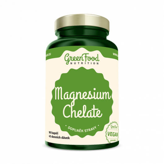 GreenFood Nutrition Magnesium Chelát + Vitamin B6 90 kapslí