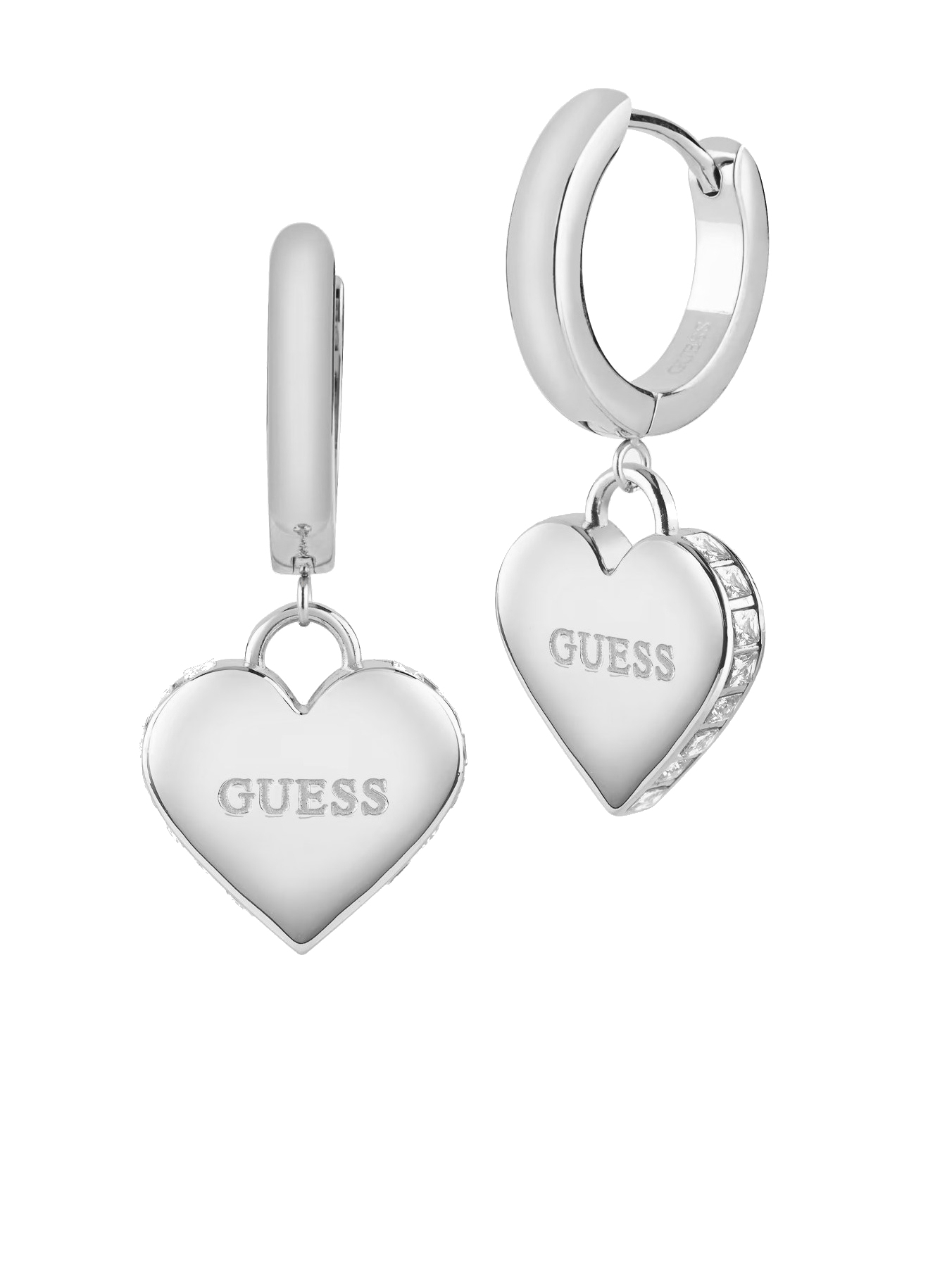 Guess Krásné ocelové náušnice se srdíčky Falling In Love JUBE02236JWRHT/U