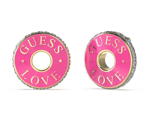 Guess Originální pozlacené náušnice Love Guess JUBE04084JWYGFCT/U