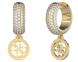 Guess Stylové pozlacené kruhy Crazy Earrings JUBE03301JWYGT/U