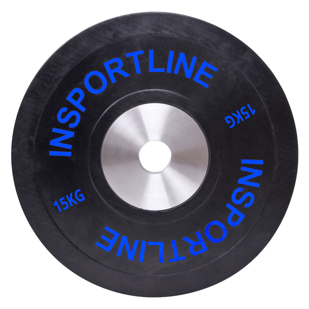 Gumový kotouč inSPORTline Bumper Plate 15 kg 50 mm