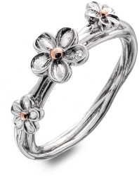 Hot Diamonds Stříbrný květinový prsten Forget me not DR214 59 mm