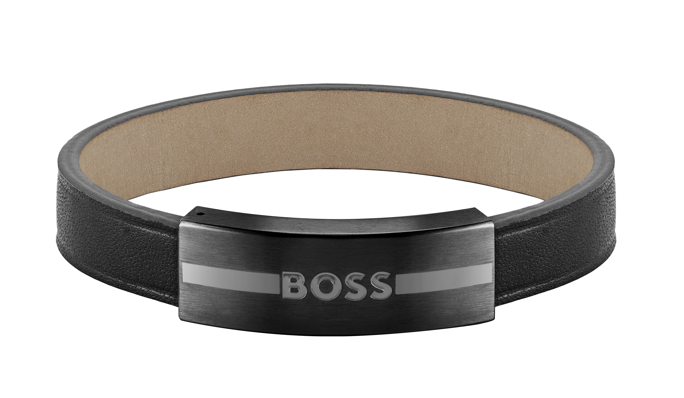 Hugo Boss Fashion kožený černý náramek 1580490 19 cm