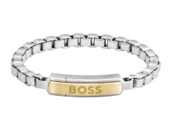 Hugo Boss Nadčasový pánský bicolor náramek z oceli Devon 1580597 19 cm