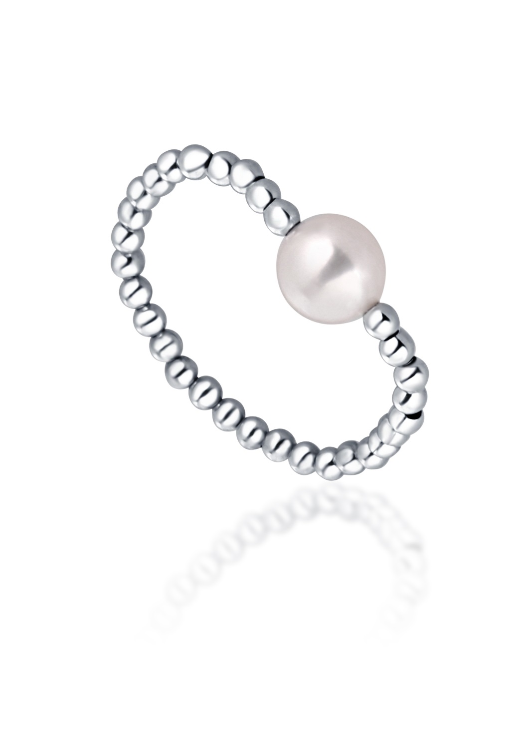 JwL Luxury Pearls Minimalistický stříbrný prsten s pravou sladkovodní perlou JL0790