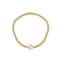 JwL Luxury Pearls Pozlacený korálkový náramek s pravou sladkovodní perlou JL0714