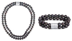 JwL Luxury Pearls Zvýhodněná perlová souprava šperků JL0599 a JL0657 (náramek, náhrdelník)