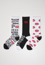 Kiss Socks 3-Pack černá/bílá/červená