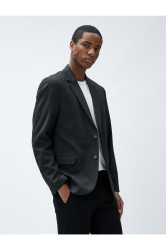 Koton Blazer Jacket Buttoned Stitching Detailed Pocket Slim Fit