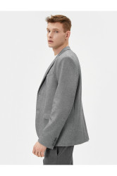 Koton Blazer Jacket Slim Fit Buttoned Pocket Detailed