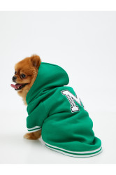 Koton Hooded Dog Sweatshirt Embroidered With Fleece Inside