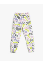 Koton Jogger Sweatpants Printed with Pocket Elastic Waist