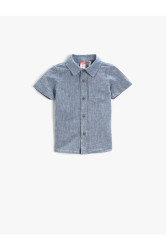 Koton Linen Blend Short Sleeve Shirt