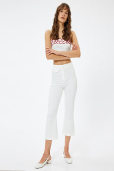 Koton Off White Women's Trousers