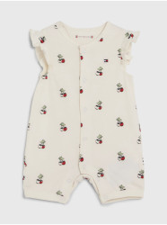 Krémové holčičí vzorované body Tommy Hilfiger Baby Cherry - Holky