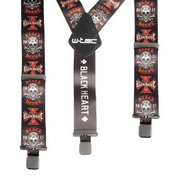 Kšandy W-TEC Black Heart Suspenders  Cross Skull