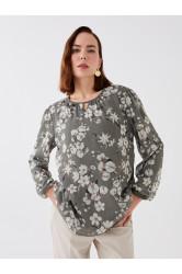 LC Waikiki Crew Neck Floral Long Sleeve Women's Blouse