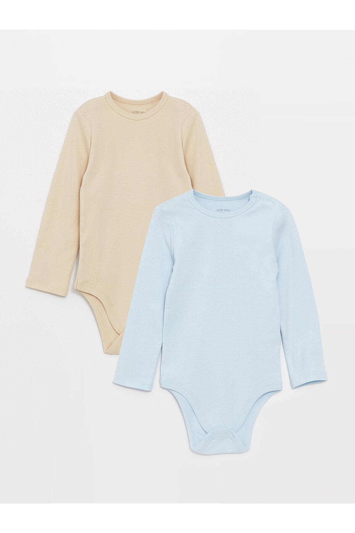 LC Waikiki Crew Neck Long Sleeve Unisex Baby Snaps Bodysuit 2-Piece