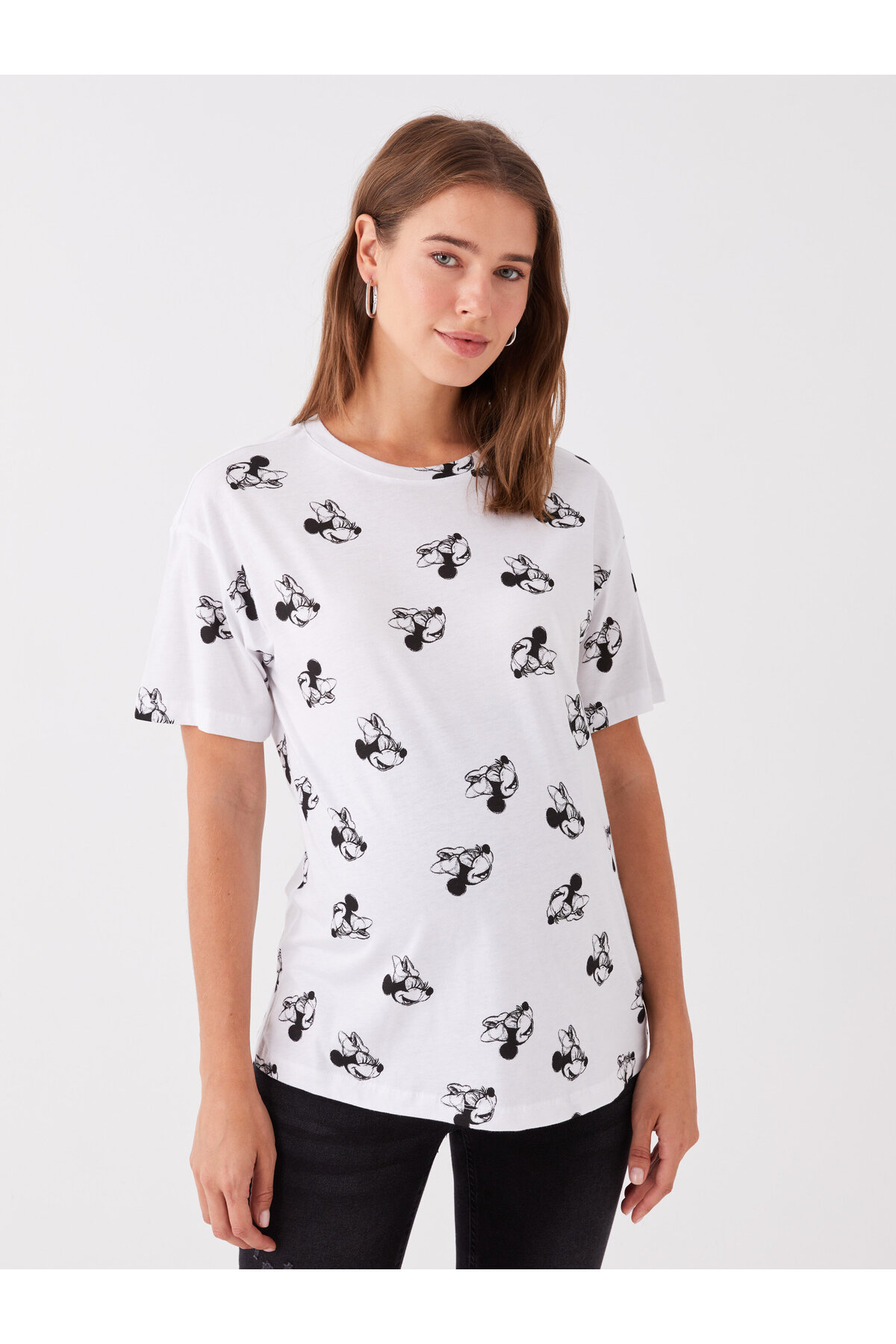 LC Waikiki Crew Neck Mickey Mouse Printed Short Sleeve Maternity T-Shirt