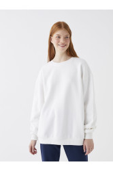 LC Waikiki Crew Neck Plain Long Sleeve Oversize Women's Sweatshirt