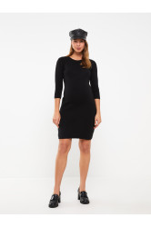 LC Waikiki Crew Neck Plain Maternity Knitwear Dress